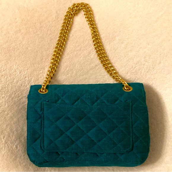 Vintage Star of Saigon Emerald Green Handwoven Raw Silk Purse - Picture 5 of 16